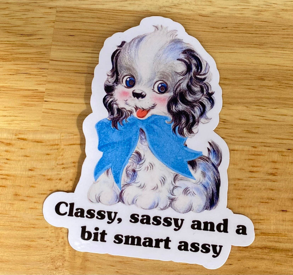 Vintage Style Sticker "Classy Sassy and A Bit Smart Assy"