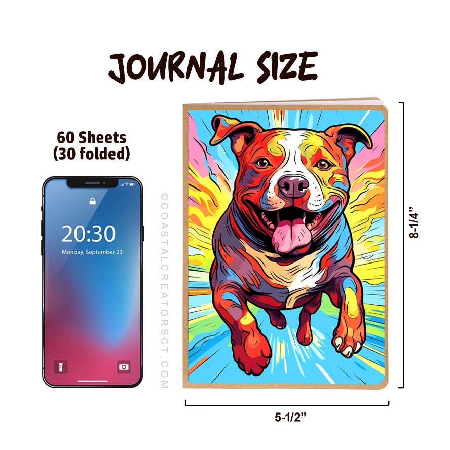 Pitbull Journal w/ Pawsed Magnetic Bookmark Set (Packaged)