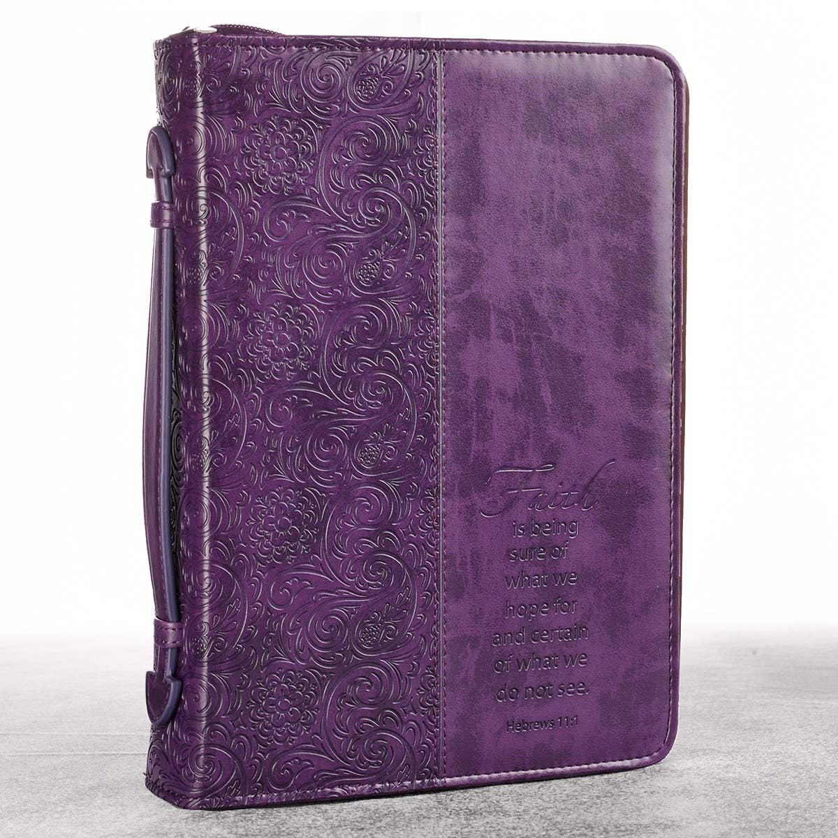 Bible Cover Fashion Purple Faith Heb. 11:1 LARGE