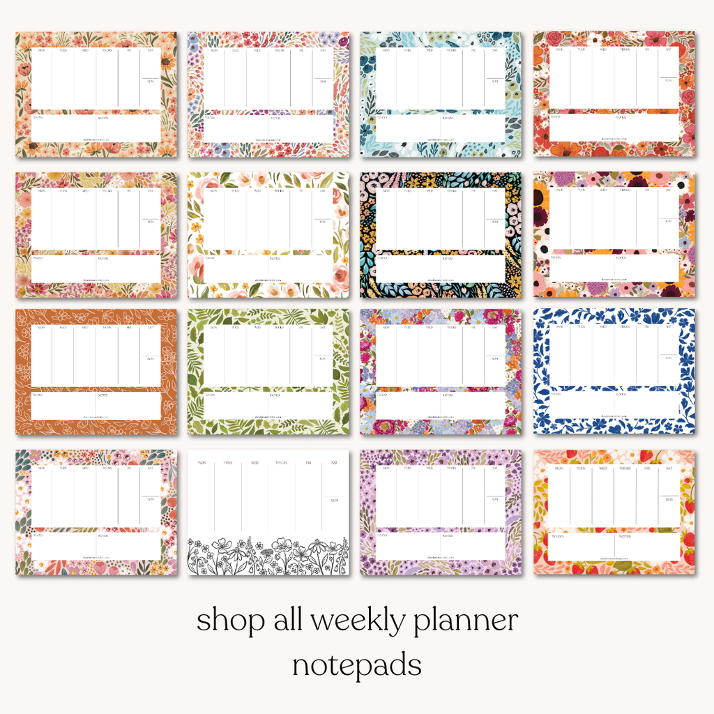 Terracotta Floral Weekly Planner Notepad | Fall & Halloween