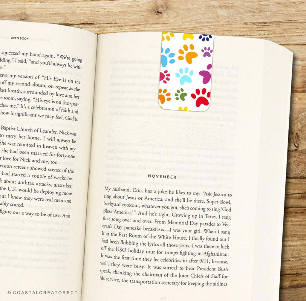 2-Pack Cat Paws Purr Meow Magnetic Bookmarks (Packaged)