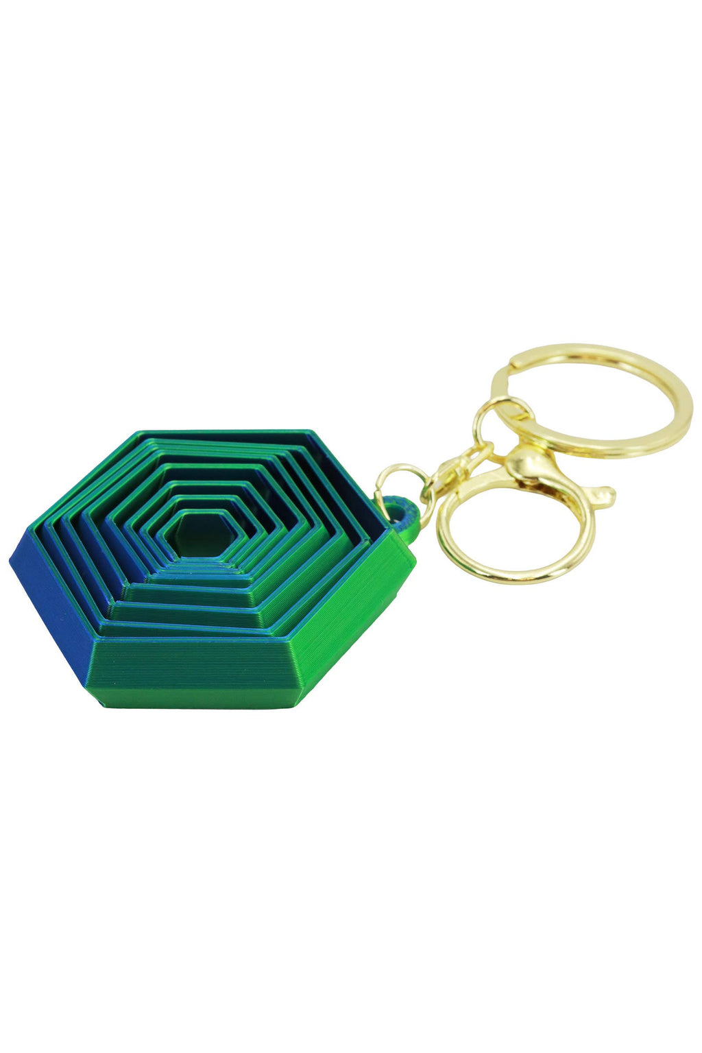 Colorful Hexagon Fractal Layered Fidget Key Chain