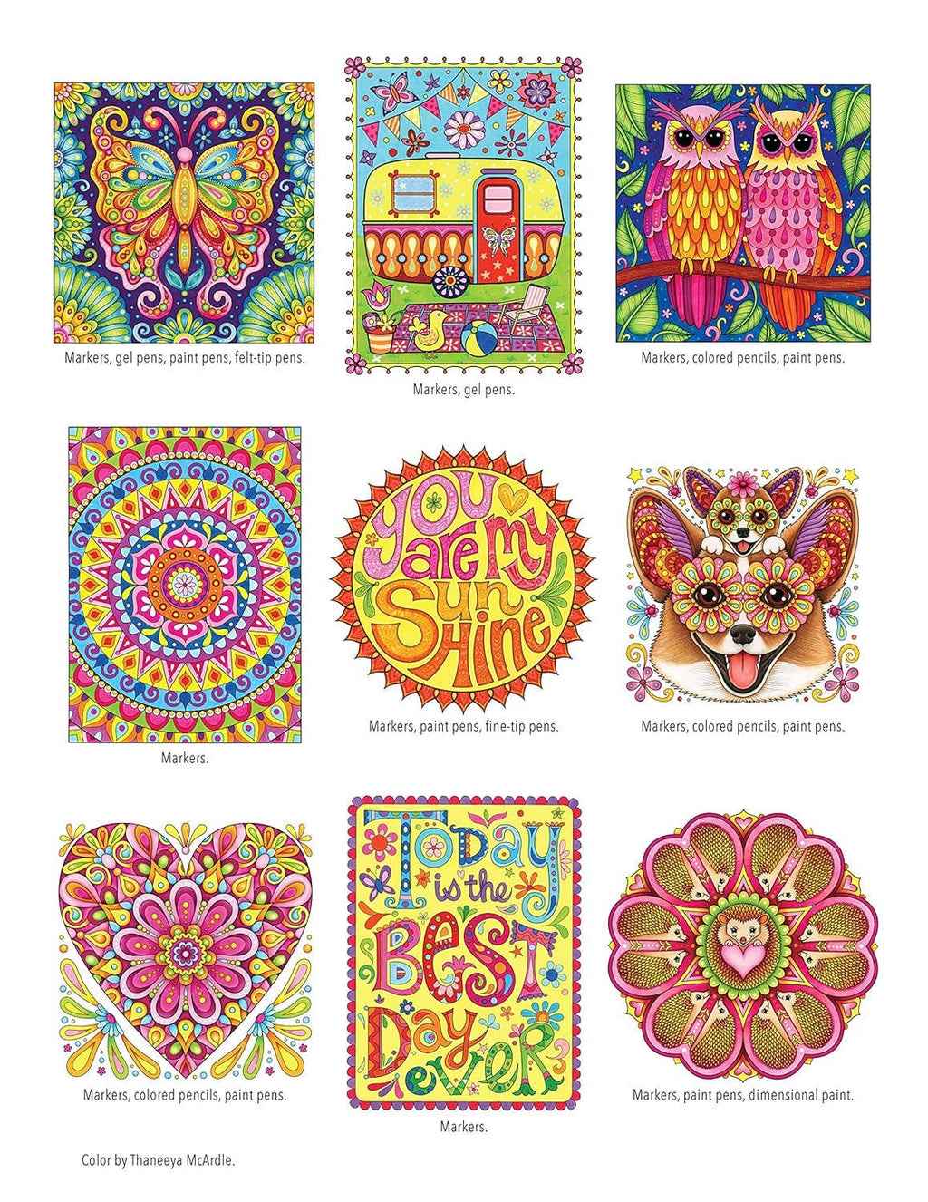 Think Happy! Coloring Book- Jumbo Adult Coloring Designs