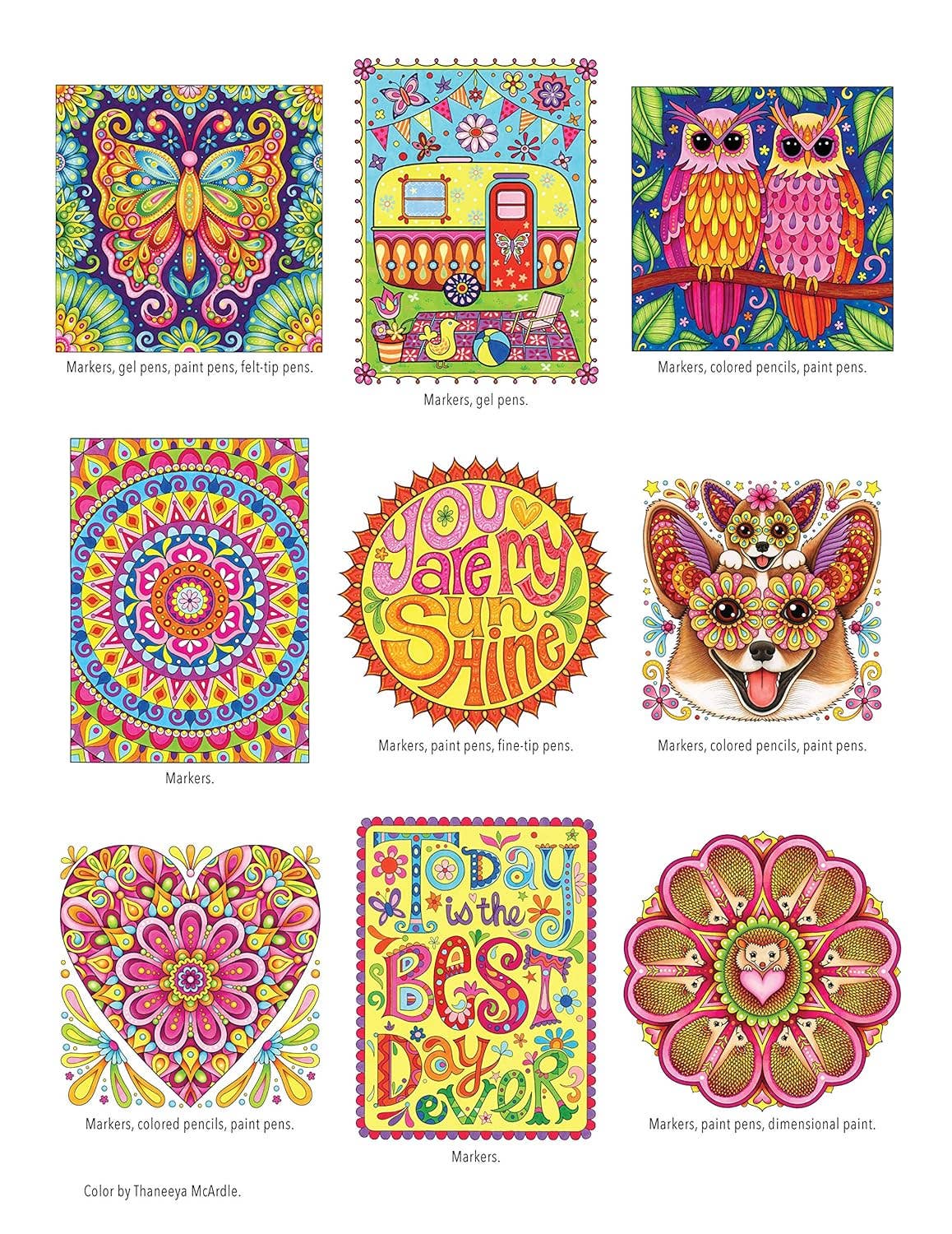 Think Happy! Coloring Book- Jumbo Adult Coloring Designs