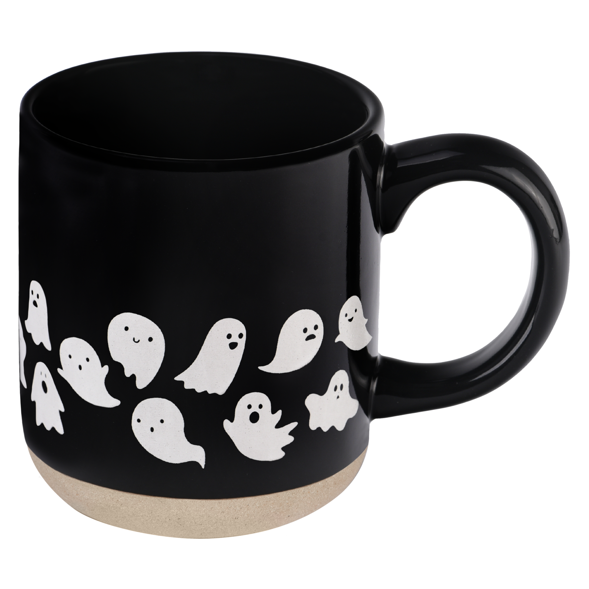 Ghost Pattern Stoneware Coffee Mug - Halloween Decor
