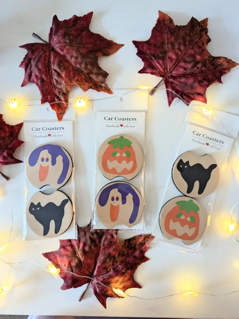 Halloween Sugar Cookie Car Coasters