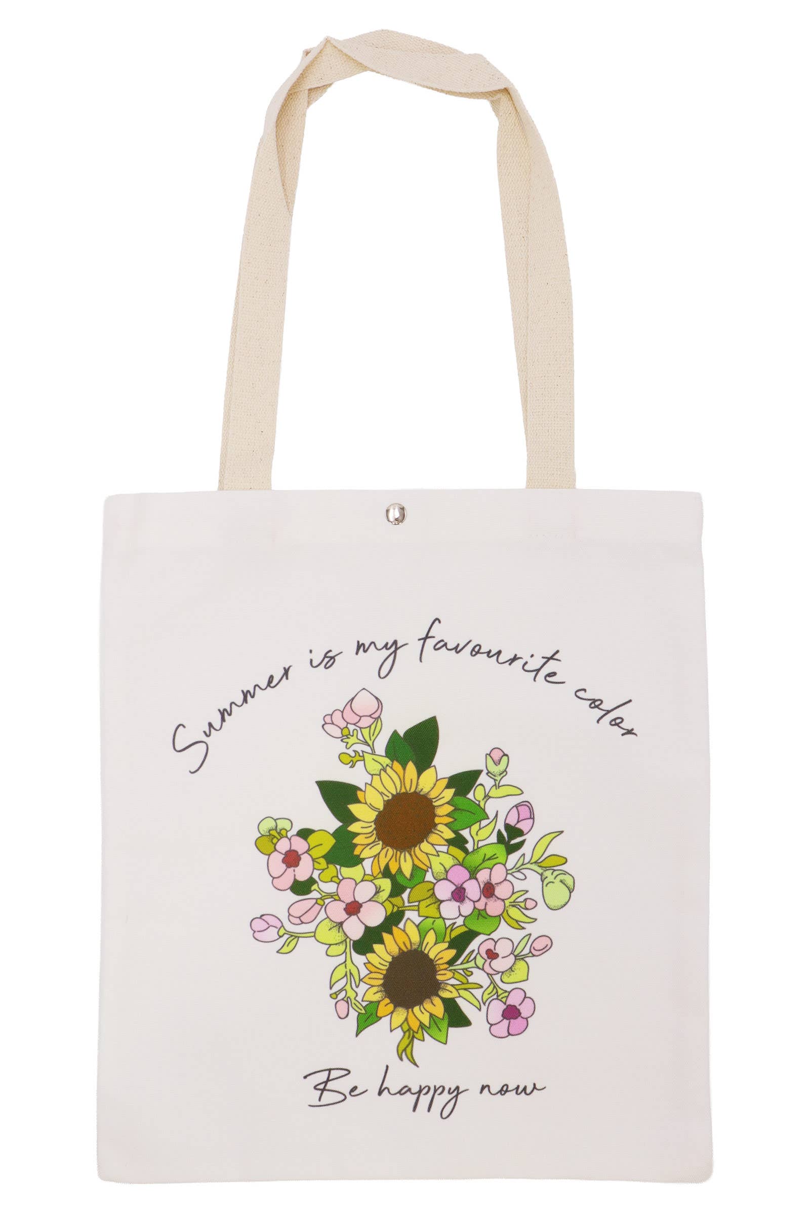 Sunflower Print Canvas Tote Bag