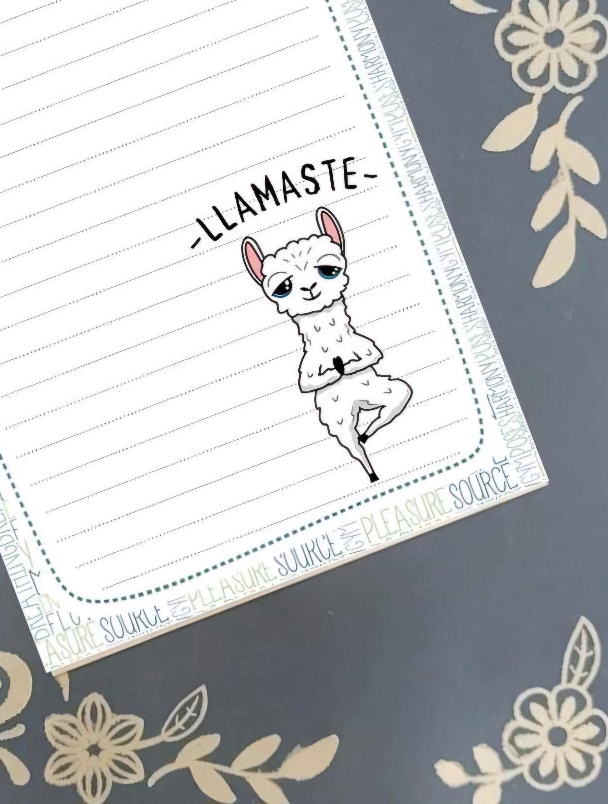 Notepad Llamaste Yogi Yoga Stationery