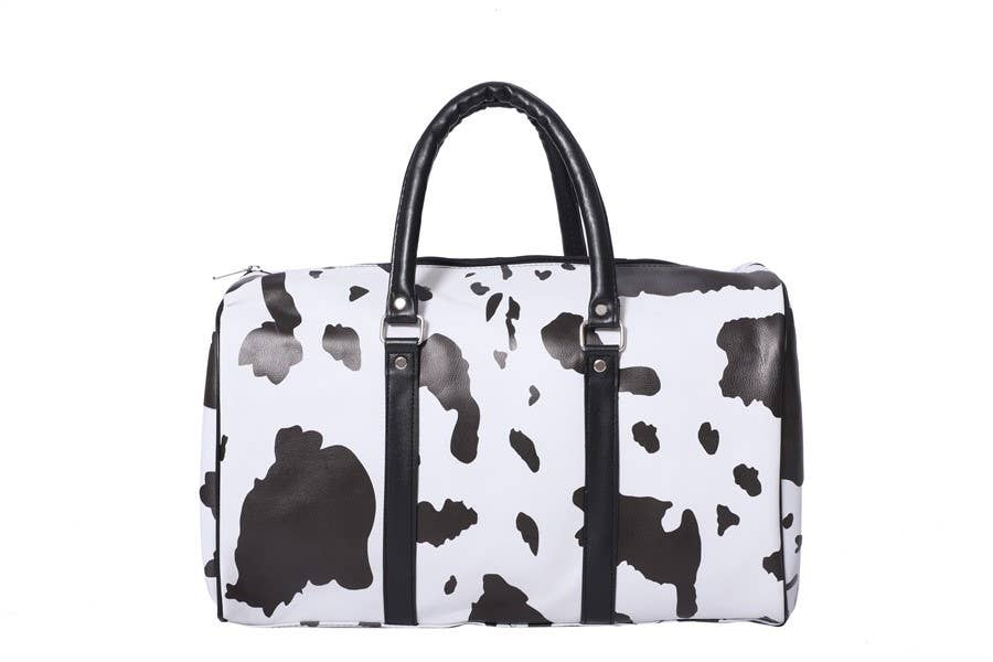 Ladies Black and White  Spotted Carry On Hand Bag 
