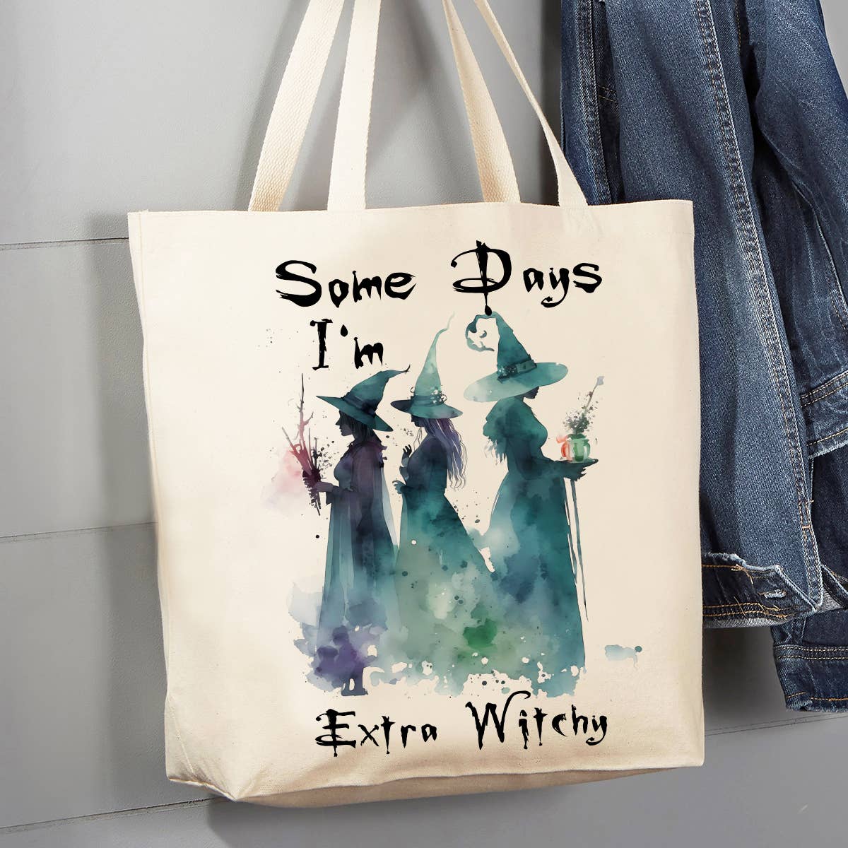 Halloween Some Days  Extra Witchy Canvas Tote Bag