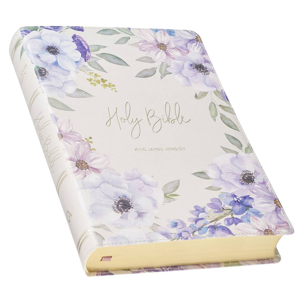 KJV Bible Giant Print Full-Size Faux Leather, Floral