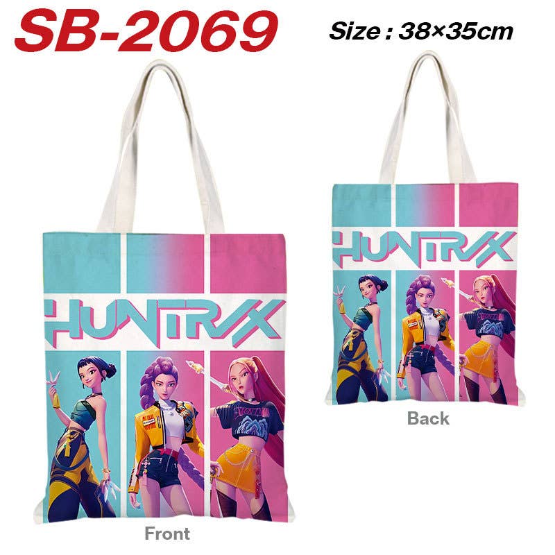 Kpop Demon Hunters full printing canvas shoulder tote bag