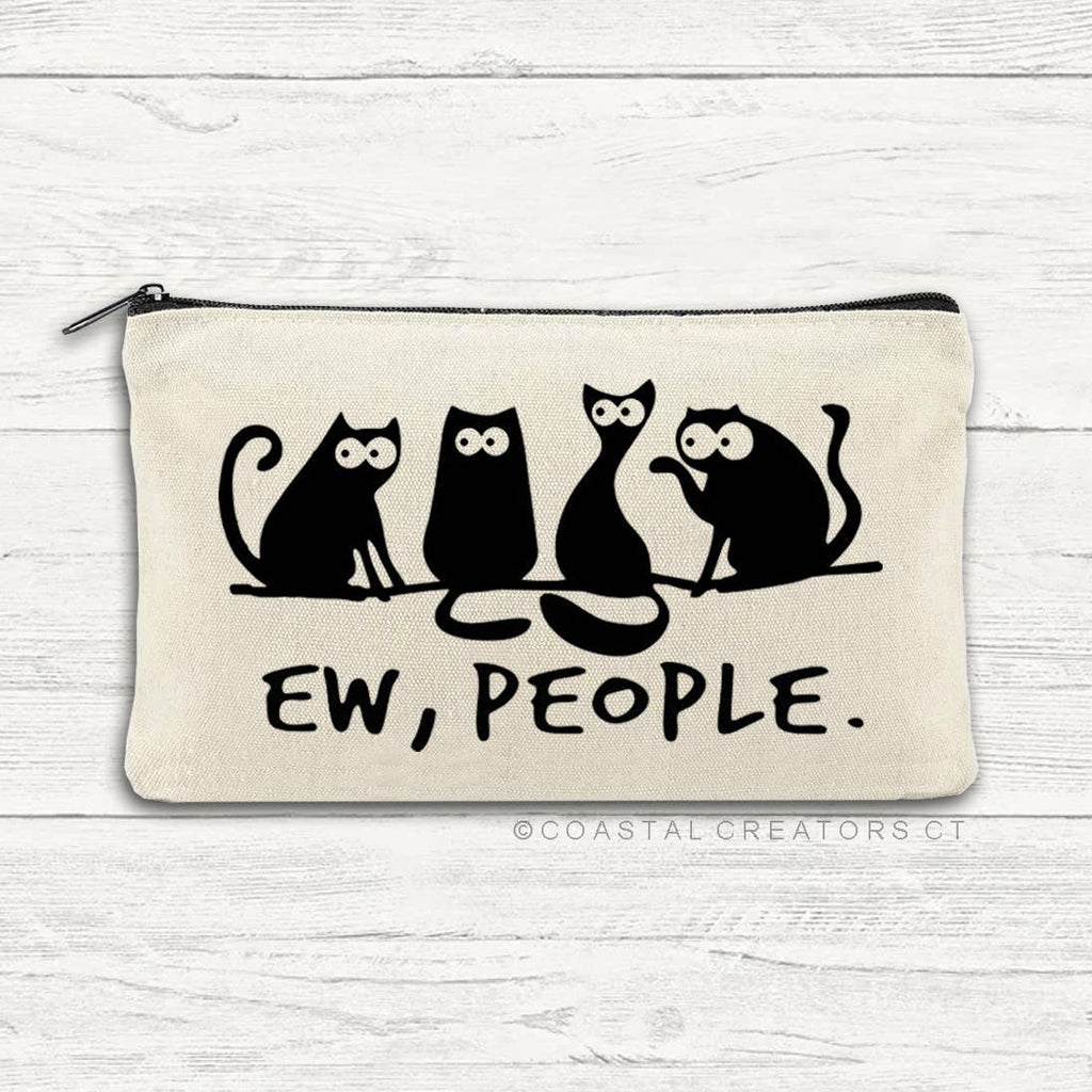 Cat Ew People Multi-Purpose Canvas Zipper Pouch
