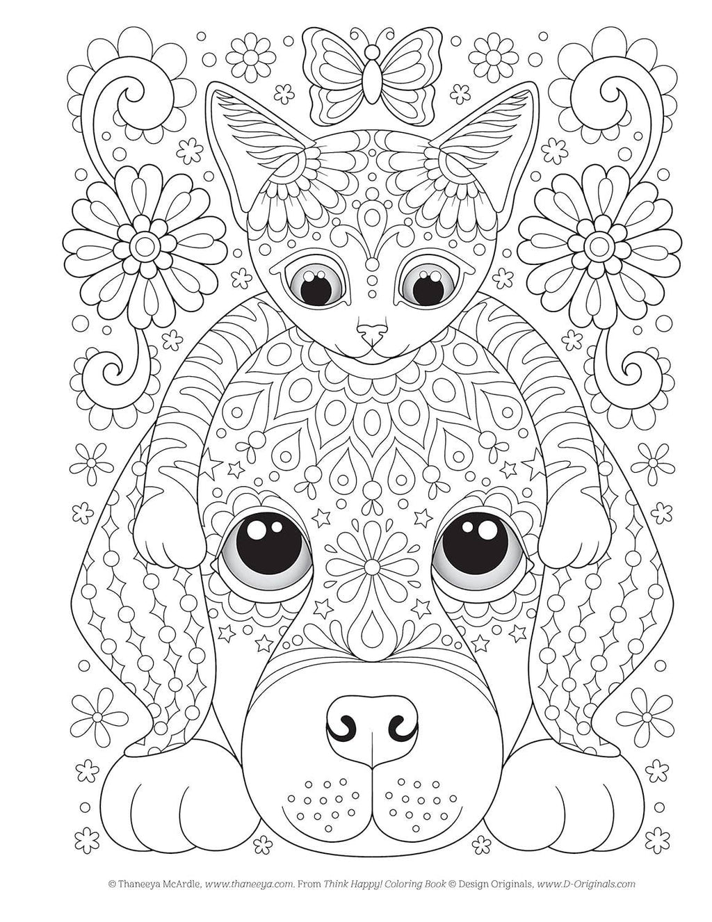 Think Happy! Coloring Book- Jumbo Adult Coloring Designs