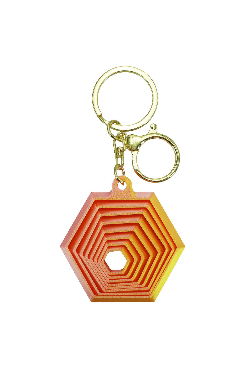 Colorful Hexagon Fractal Layered Fidget Key Chain