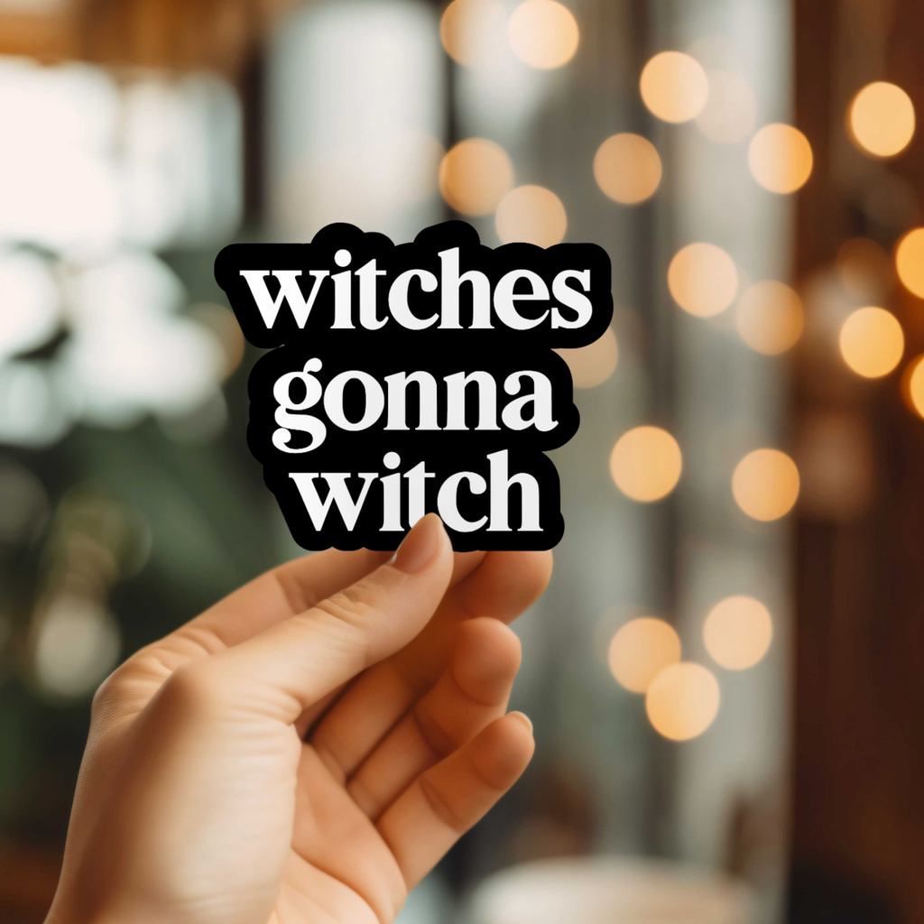 Funny Witch Vinyl Sticker