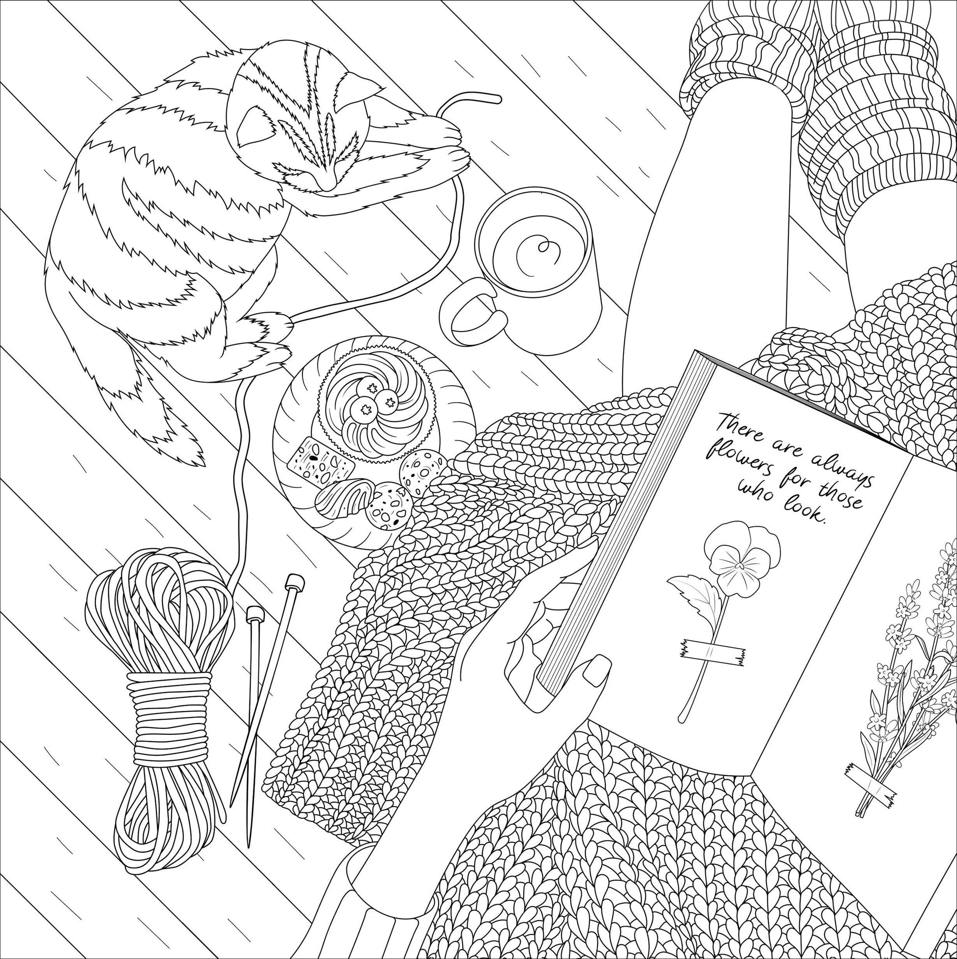 Cottagecore Adult Coloring Book