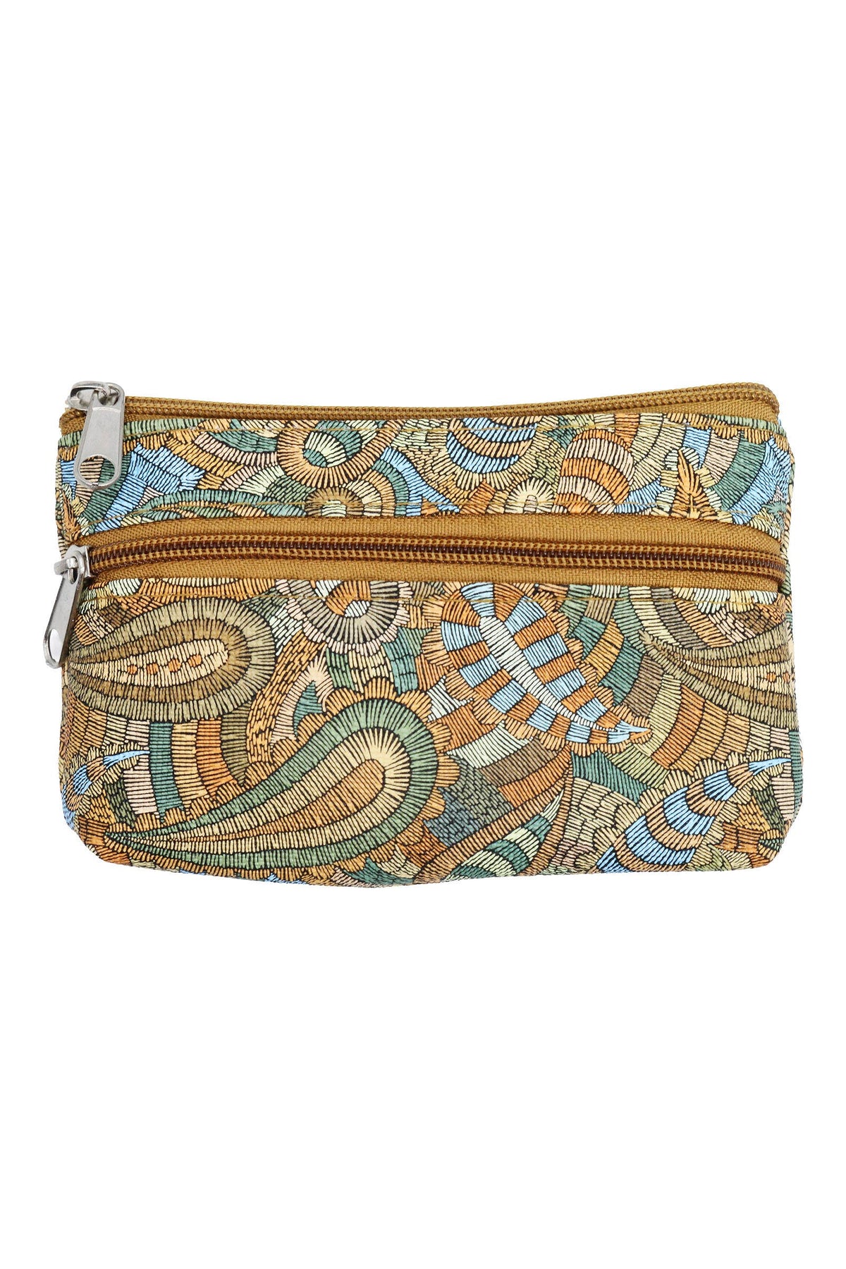 Boho Paisley Double Compartment Zippered Coin Pouch