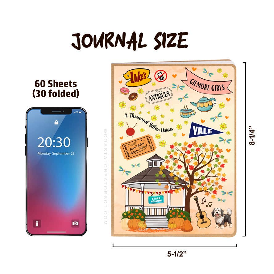 Gilmore Girls Inspired Journal with Magnetic Bookmark Set