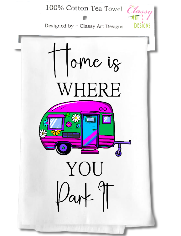 Camper Home Cotton Tea Towel Souvenir Gift