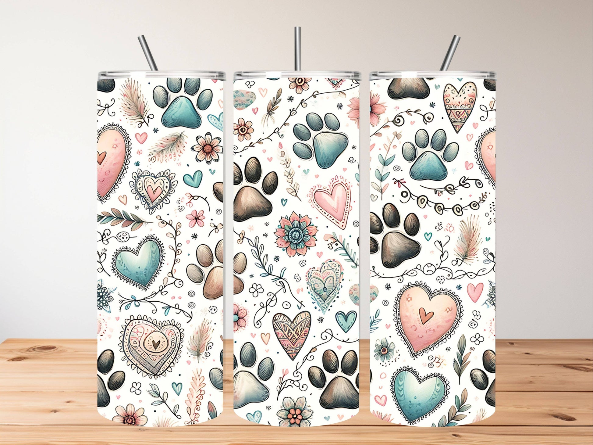 Dog Paw Prints 20oz Tumbler