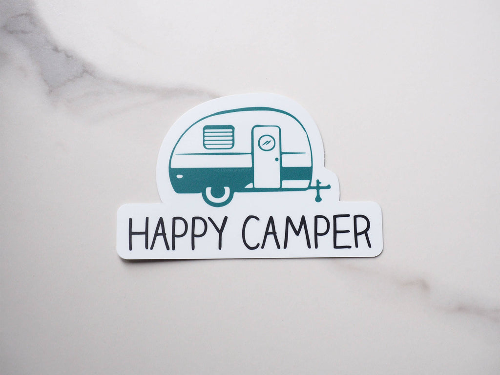 Happy Camper Sticker, Cute RV Bumper Stickers