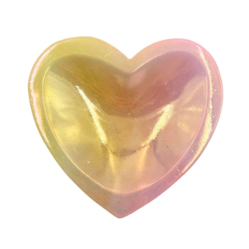 Shaped Crystals - Aura Rainbow Quartz Trinket Dish, Heart