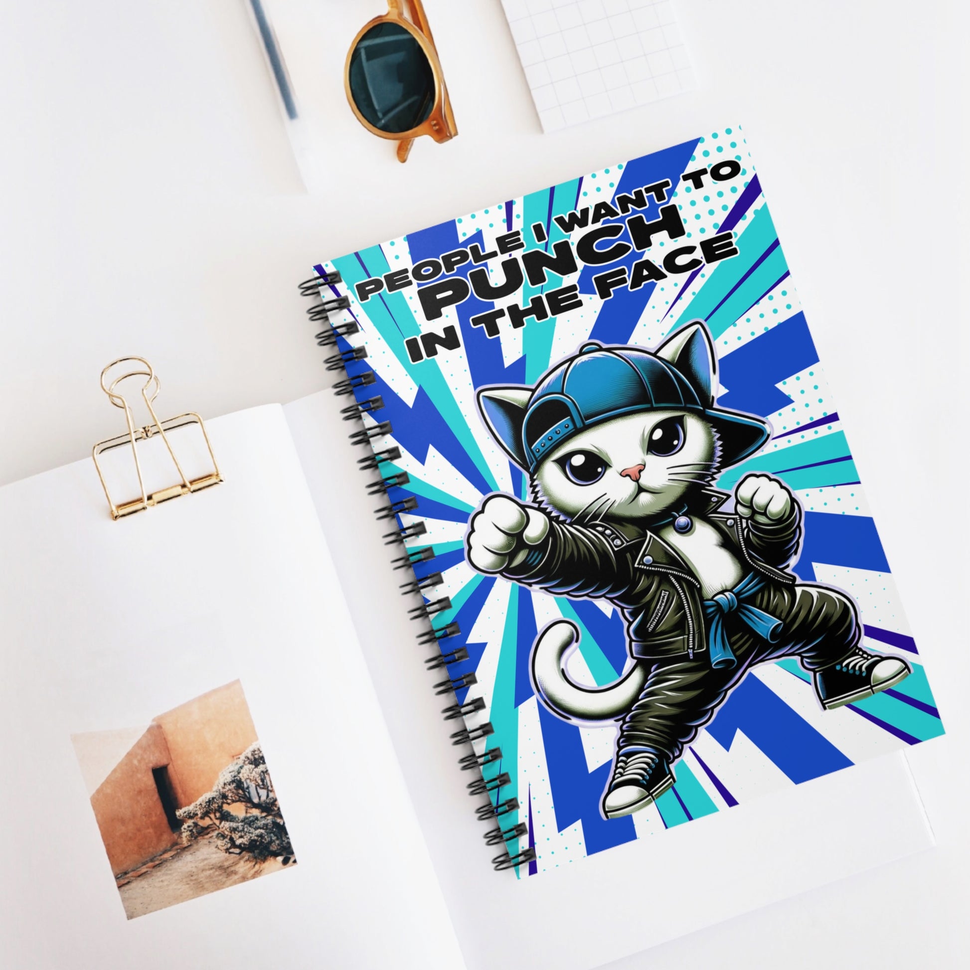 People I Want To Punch - Blue - Spiral Notebook