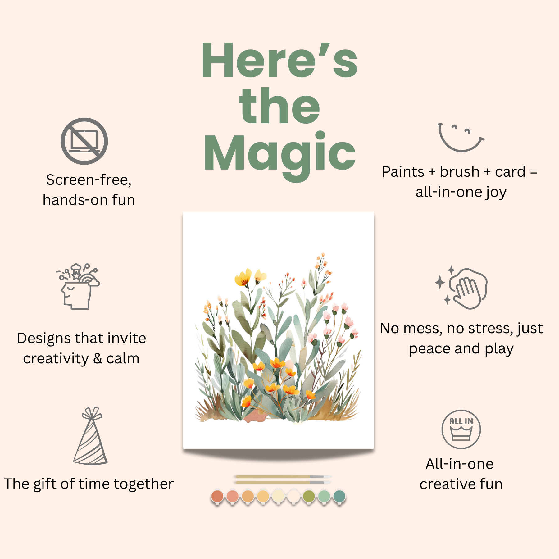 All-In-One Beginner Watercolor Paint Set - Jar of Flowers