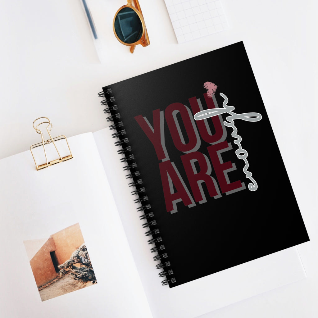 You Are Enough - Black - Spiral Notebook