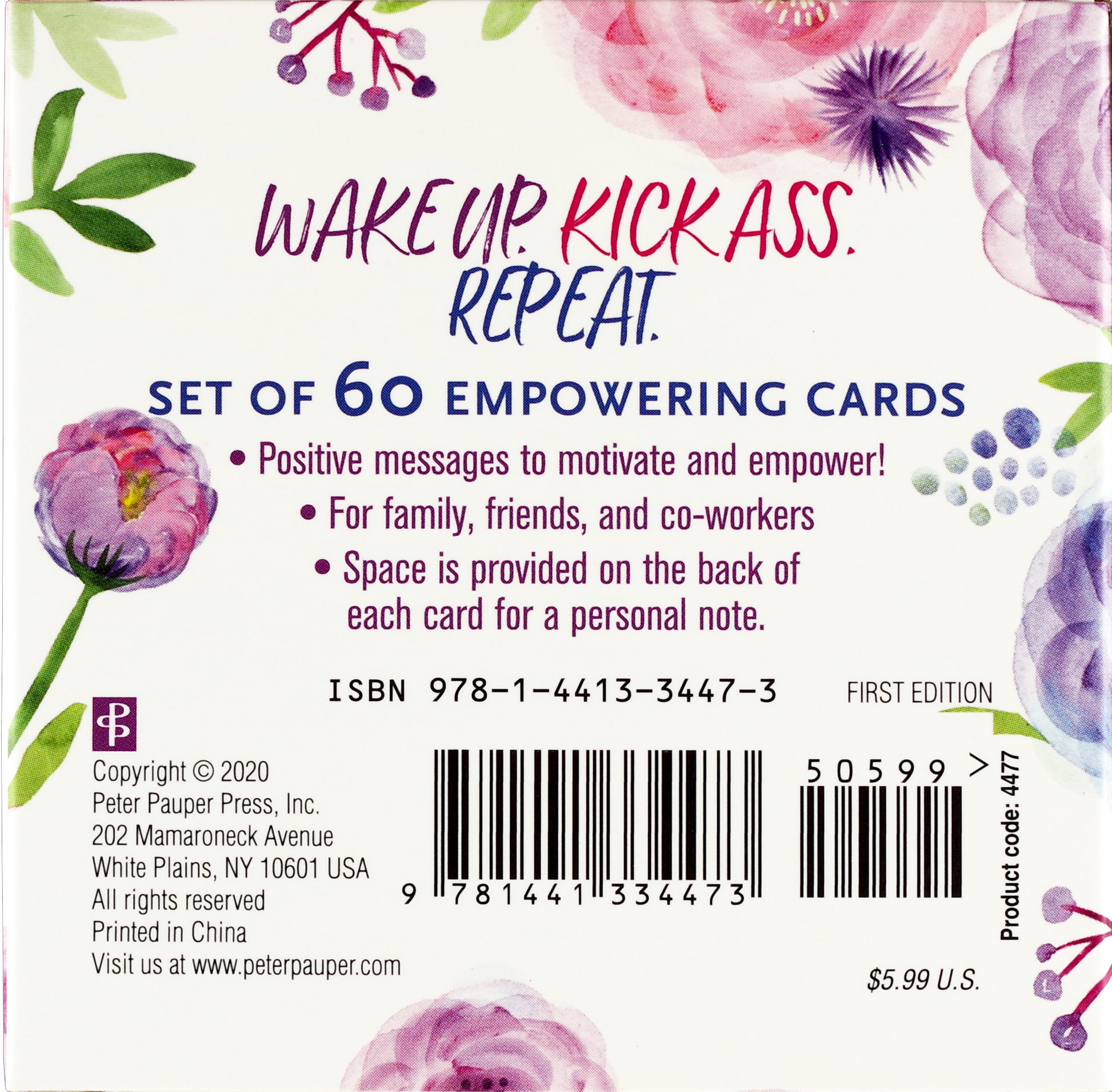 Wake Up, Kick Ass, Repeat. (Set of 60 Empowering Cards)