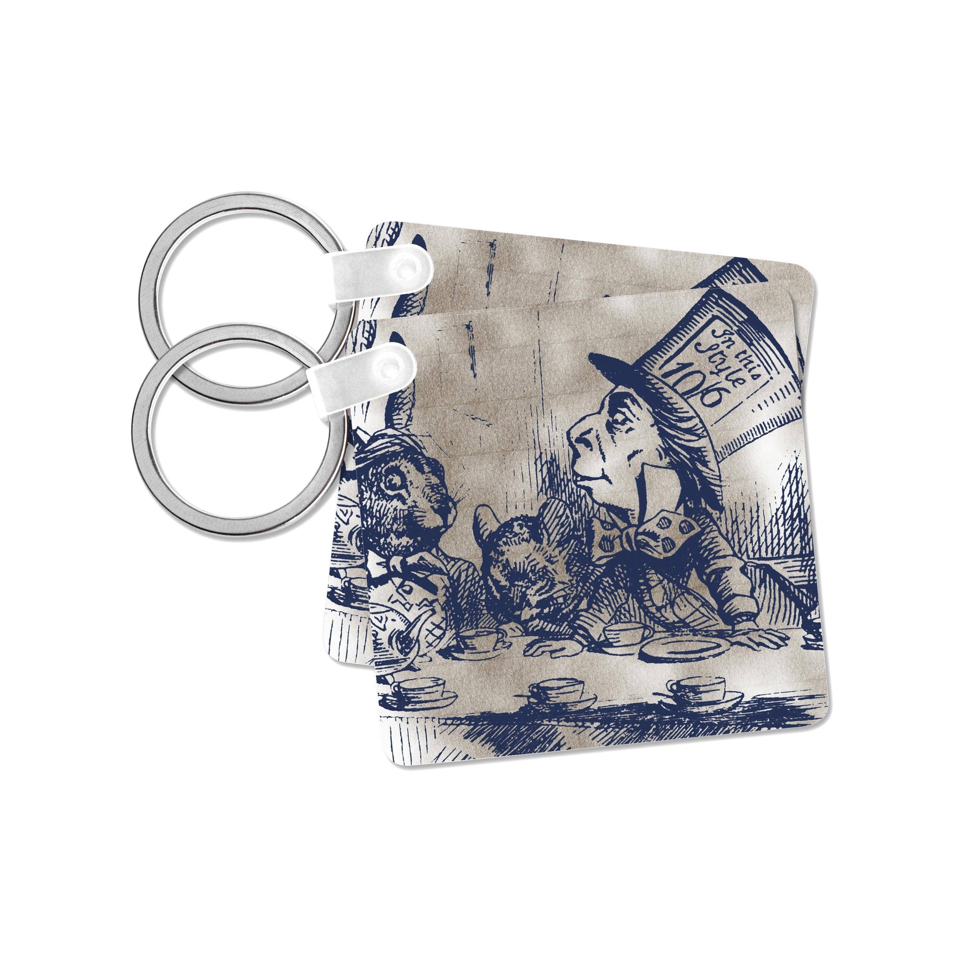 Mad Hatter Vintage Alice in Wonderland Tea Party, Key Chain