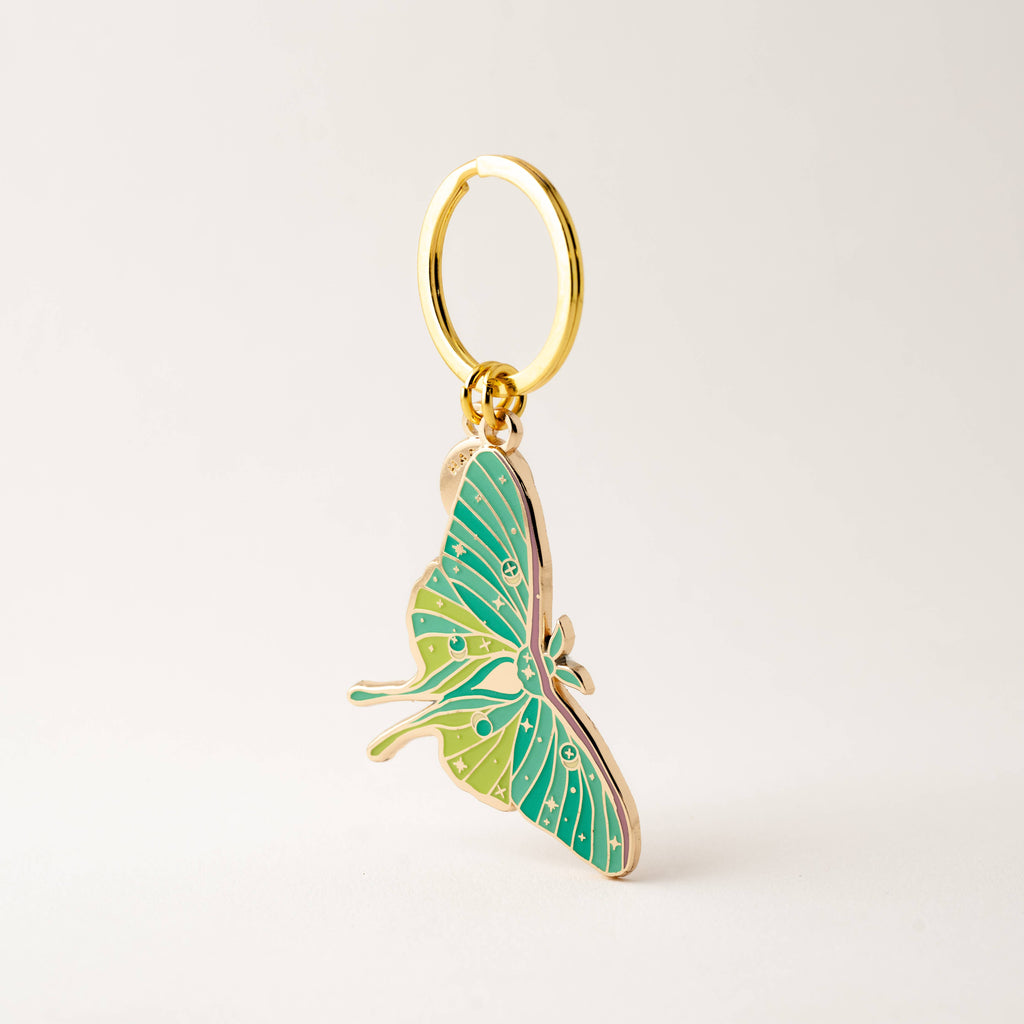 Luna Moth Keychain Charm Glow in the Dark! Stocking Stuffer