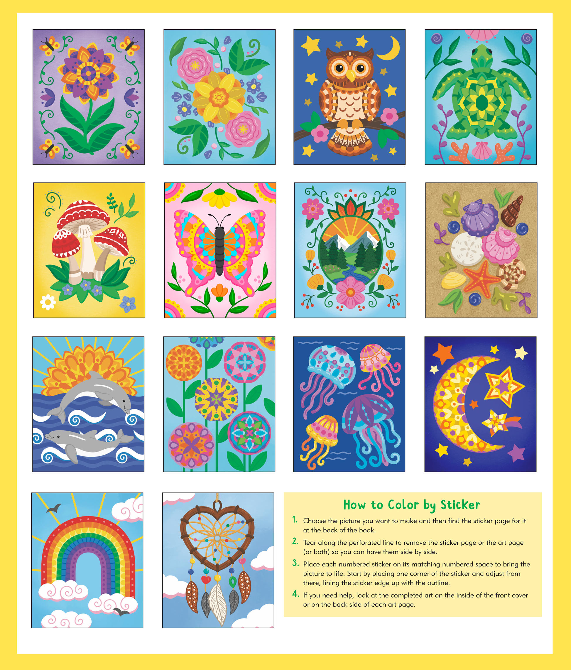Large Print Color-by-Sticker Book: Mindfulness