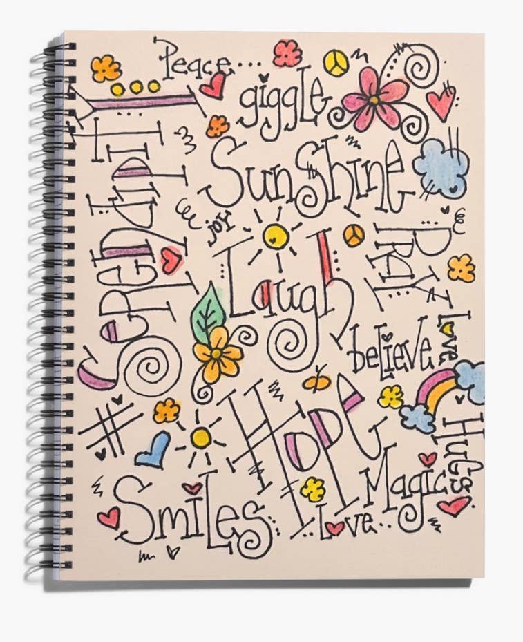 Notebook.Journal.Words.Retro.Office.School.Whimsy.Stationary