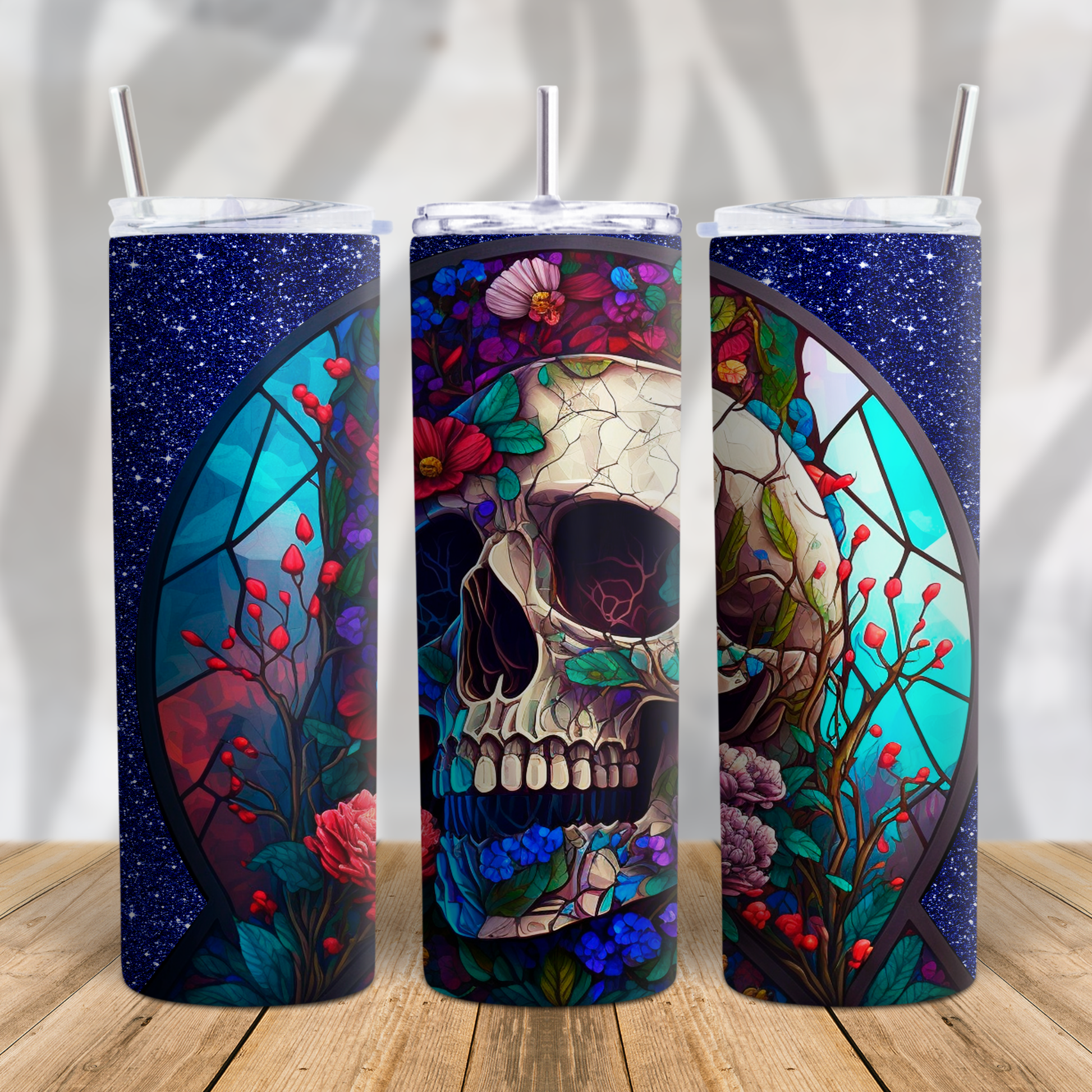 Stained Glass Skull 20oz Tumbler