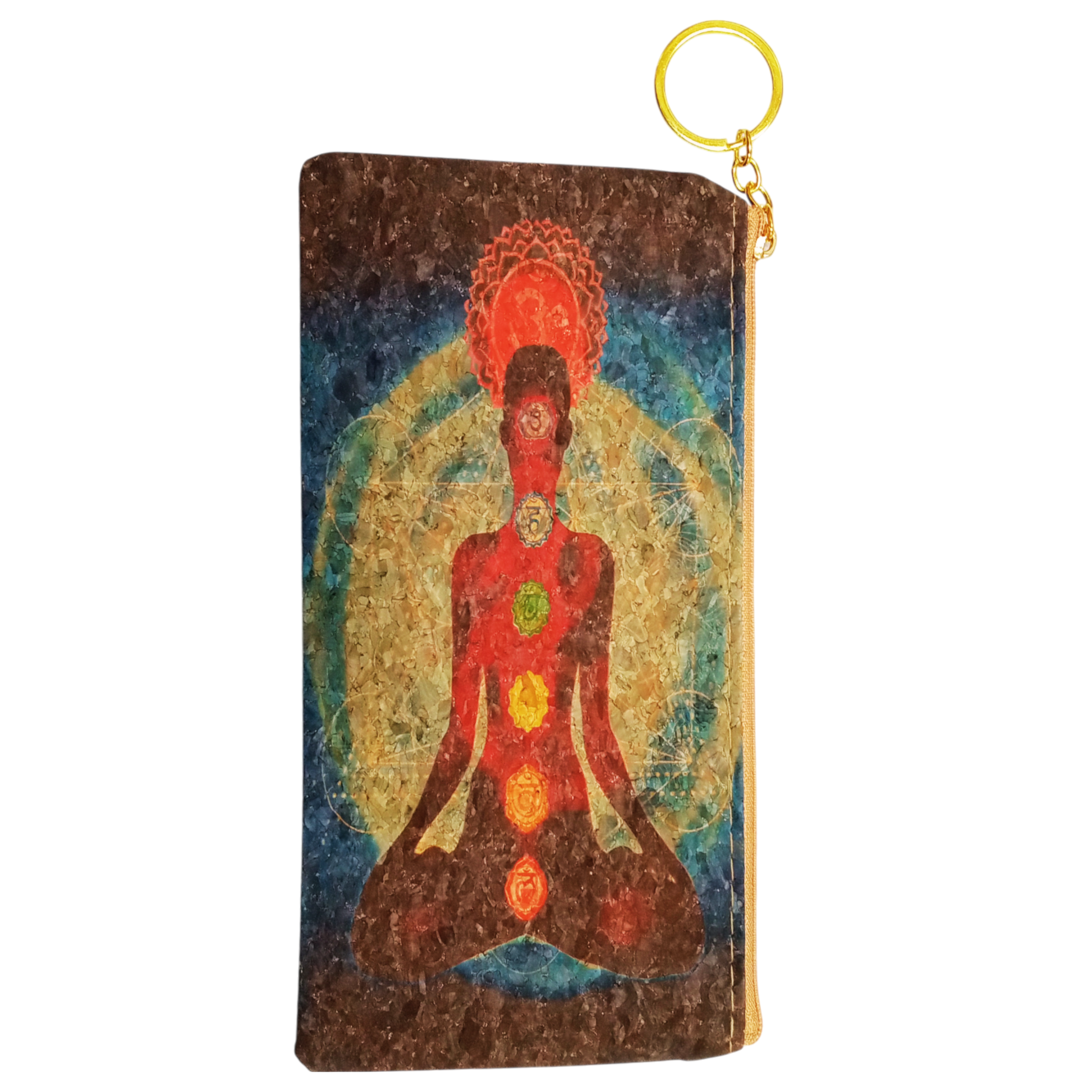 Seven Chakra Printed Cork Journal with Pencil Bag