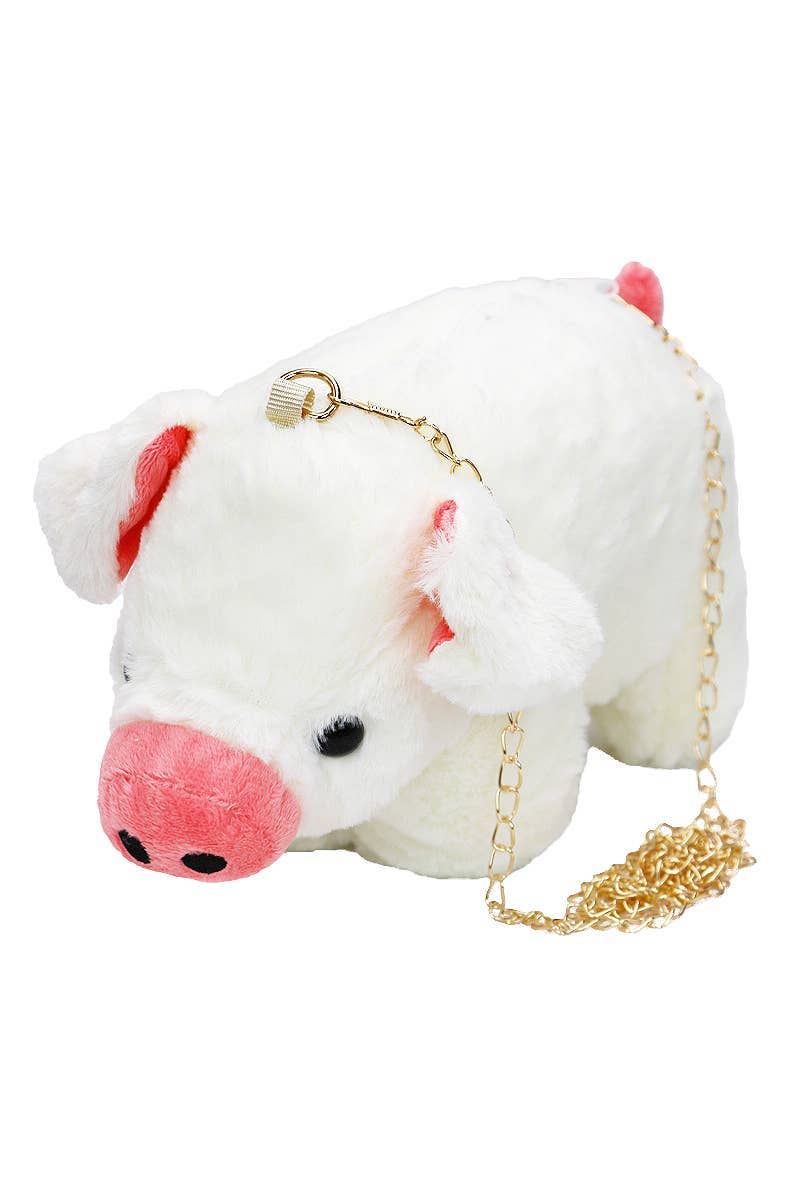 Chubby Piggy Fluffy Faux Fur Crossbody Purse Bag