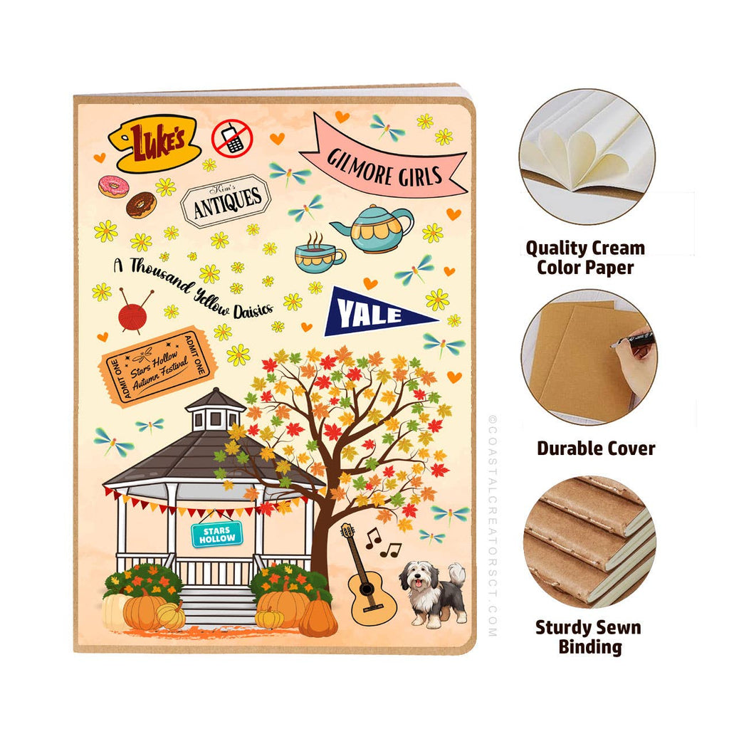 Gilmore Girls Inspired Journal with Magnetic Bookmark Set (Fall)