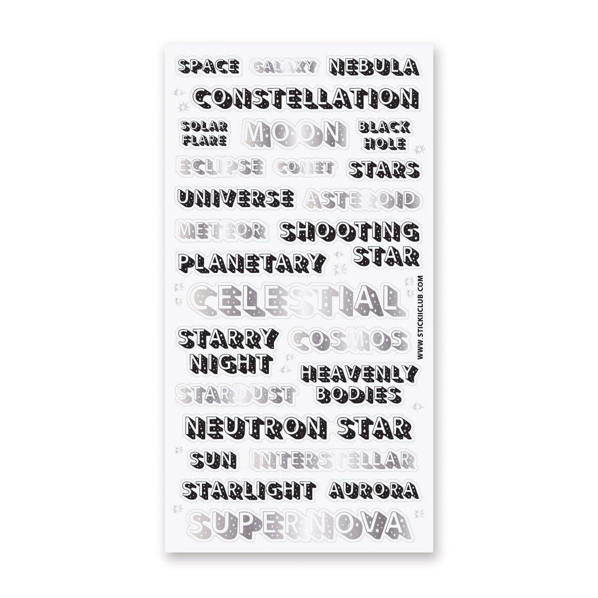Celestial Words Sticker Sheet