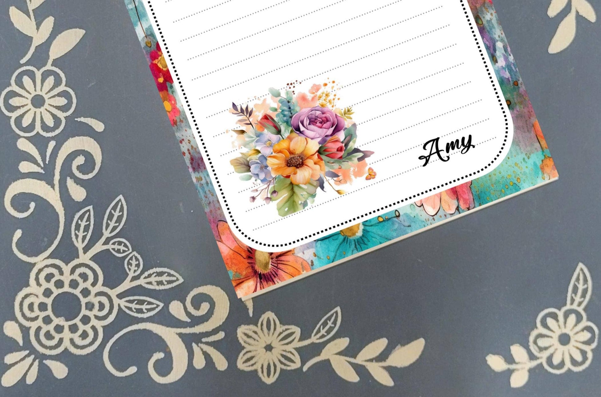 Notepad Flowers Stationery