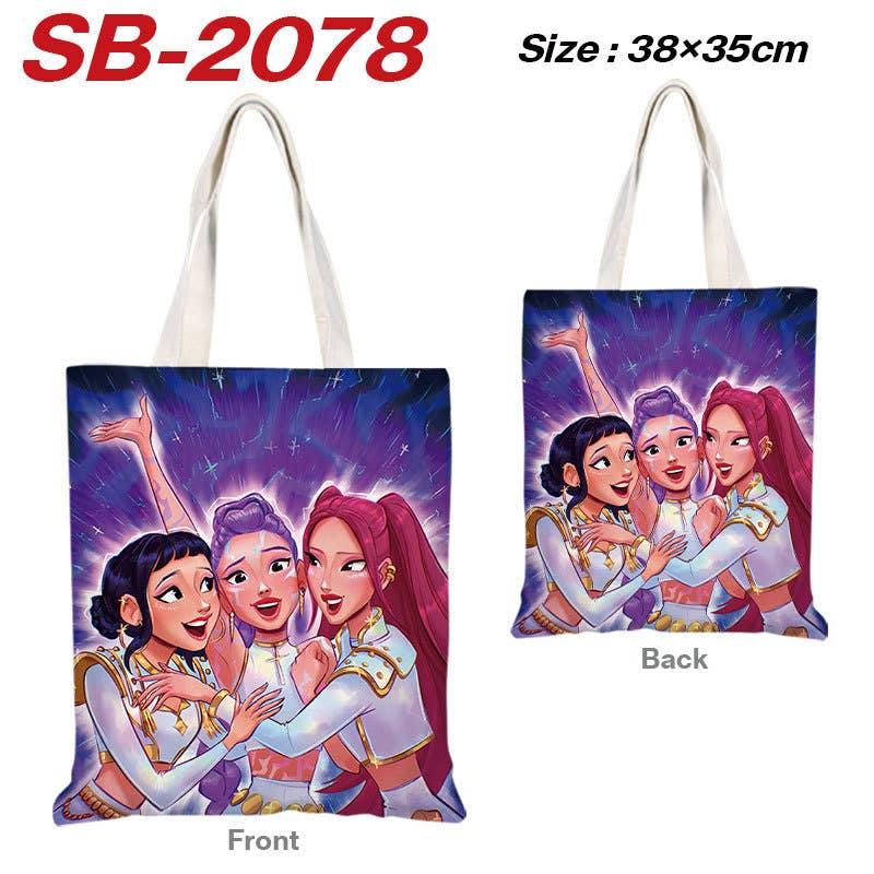 Kpop Demon Hunters full printing canvas shoulder tote bag