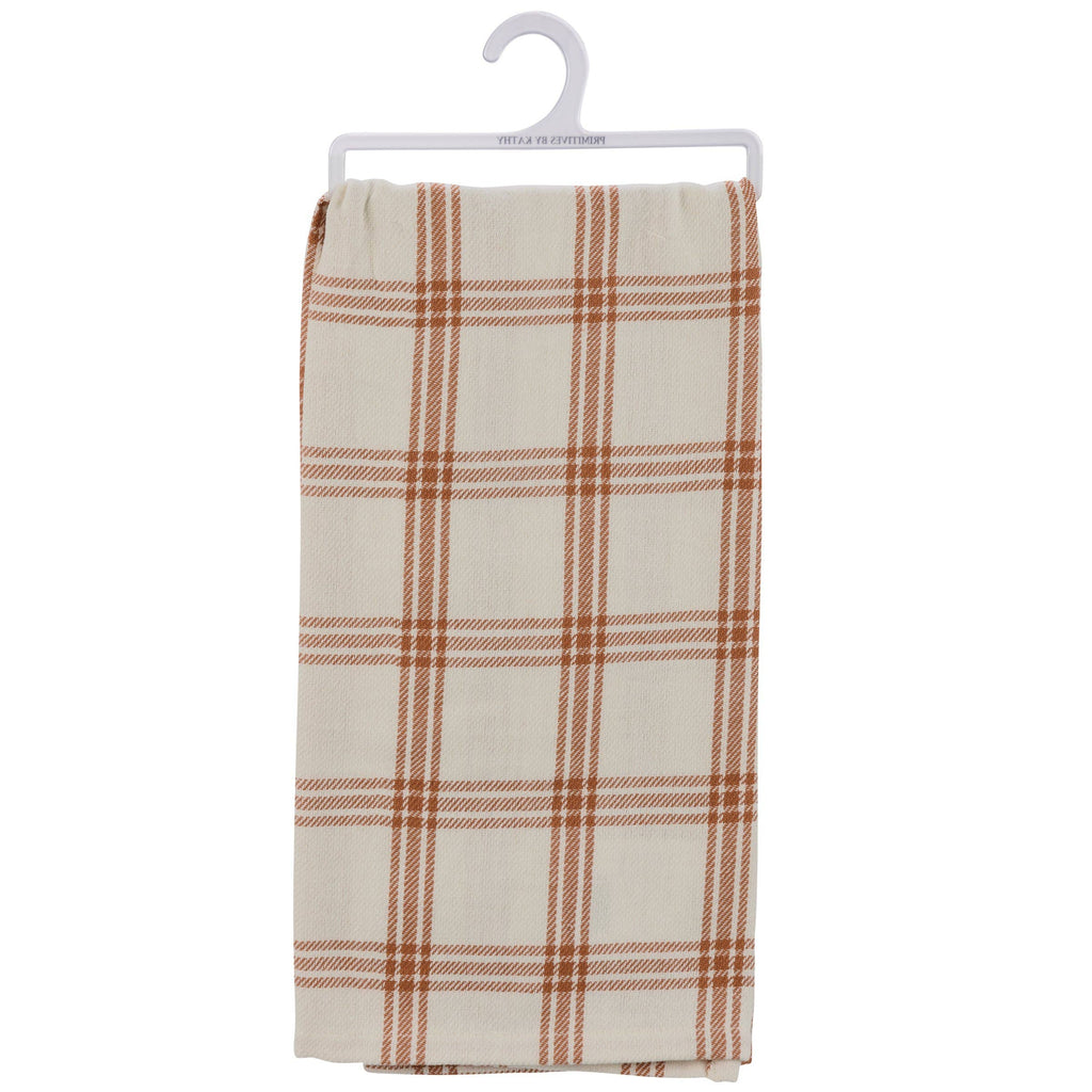 Thankful Grateful Blessed Plaid Kitchen Towel