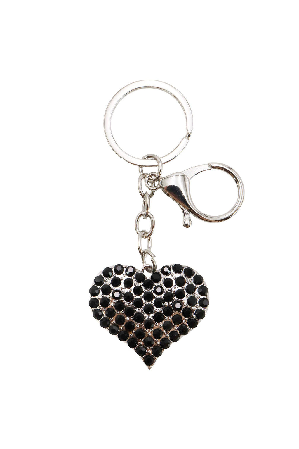 Chunky Mini Heart Rhinestone Keychain