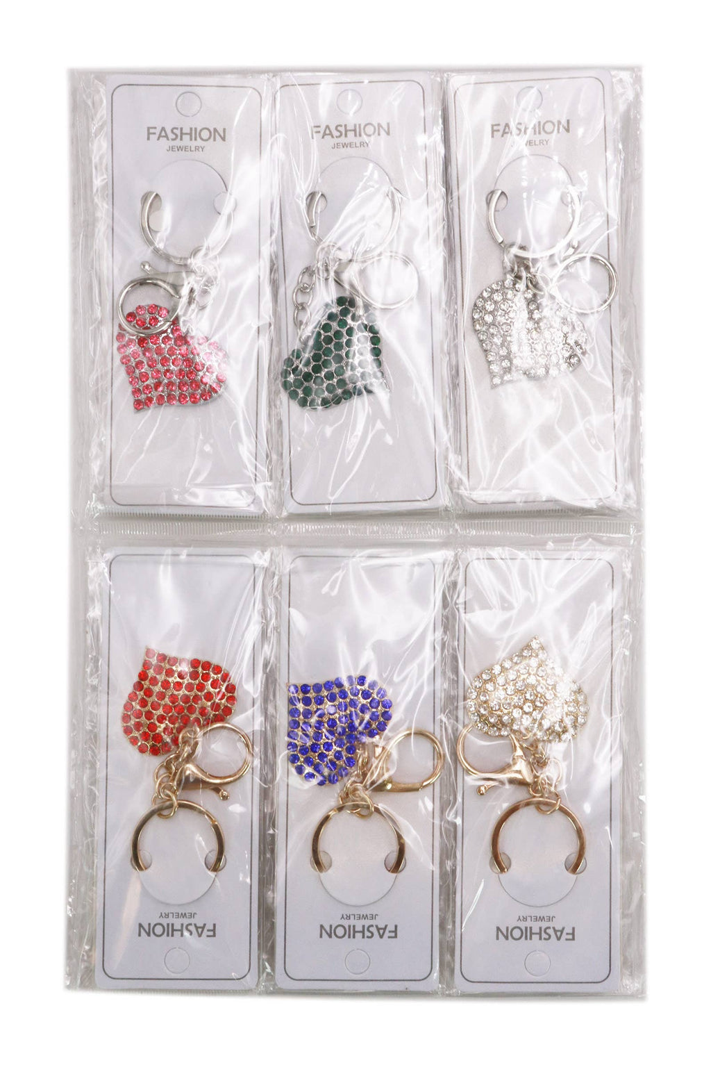 Chunky Mini Heart Rhinestone Keychain