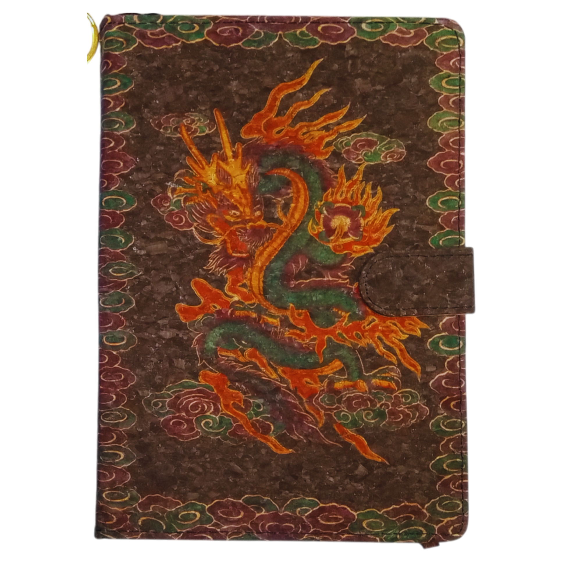 Dragon Feather Printed Cork Journal with Pencil Bag