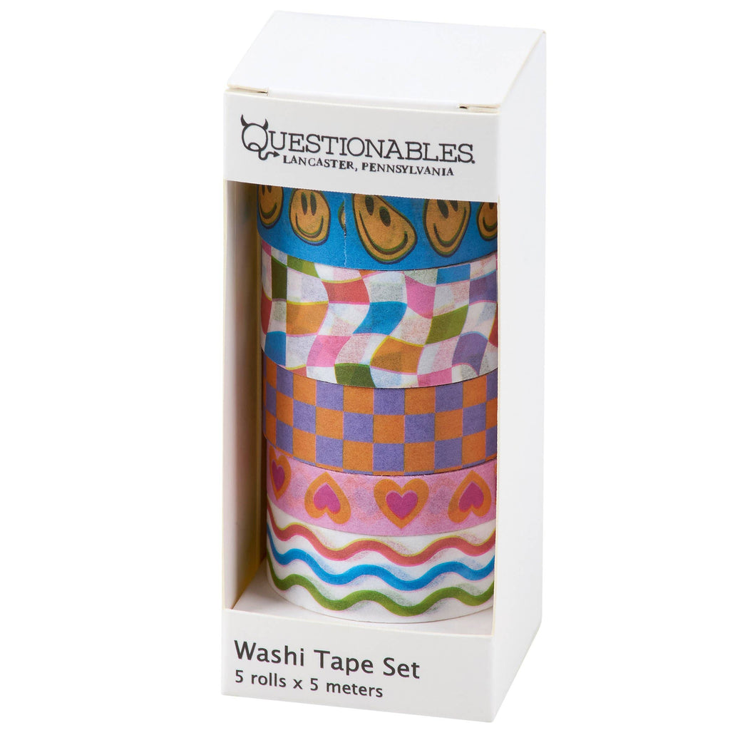 Checkerboard And Waves Washi Tape Set