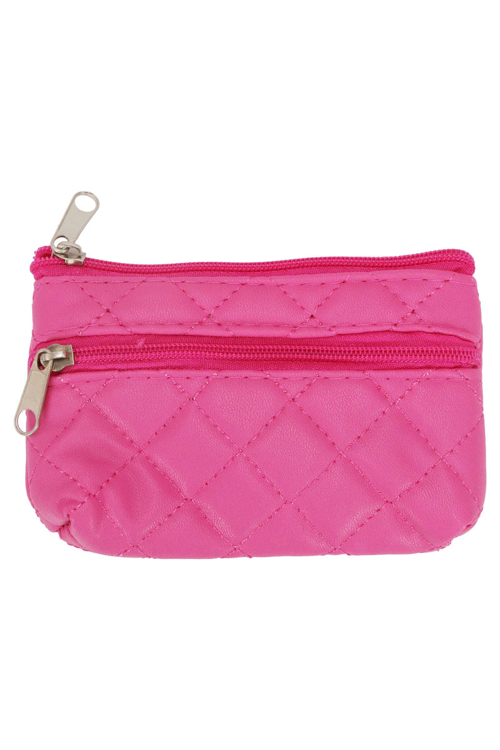 Diamond Quilted Double Zipper Coin Purse Bag