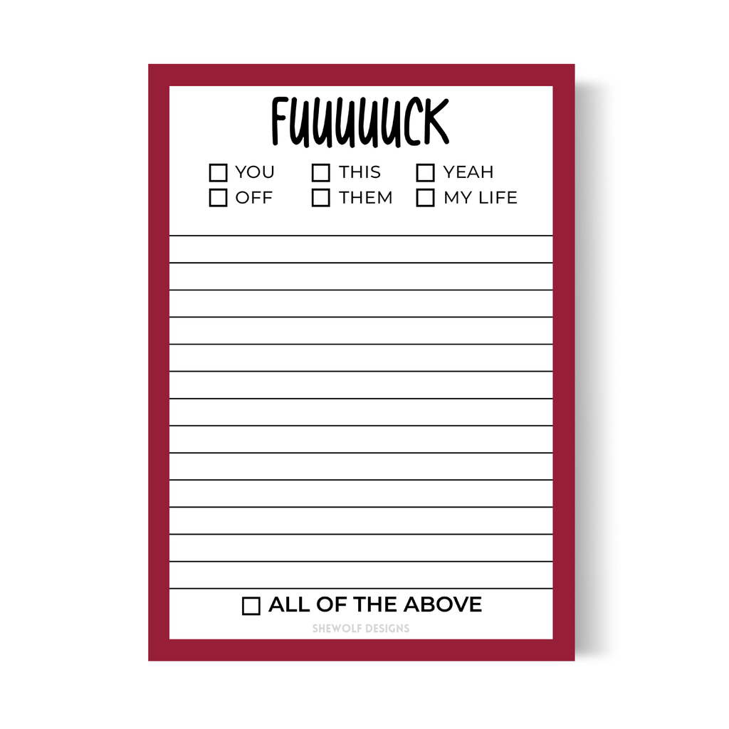Notepad: Fuuuuck Overwhelmed & Funny To-Do List