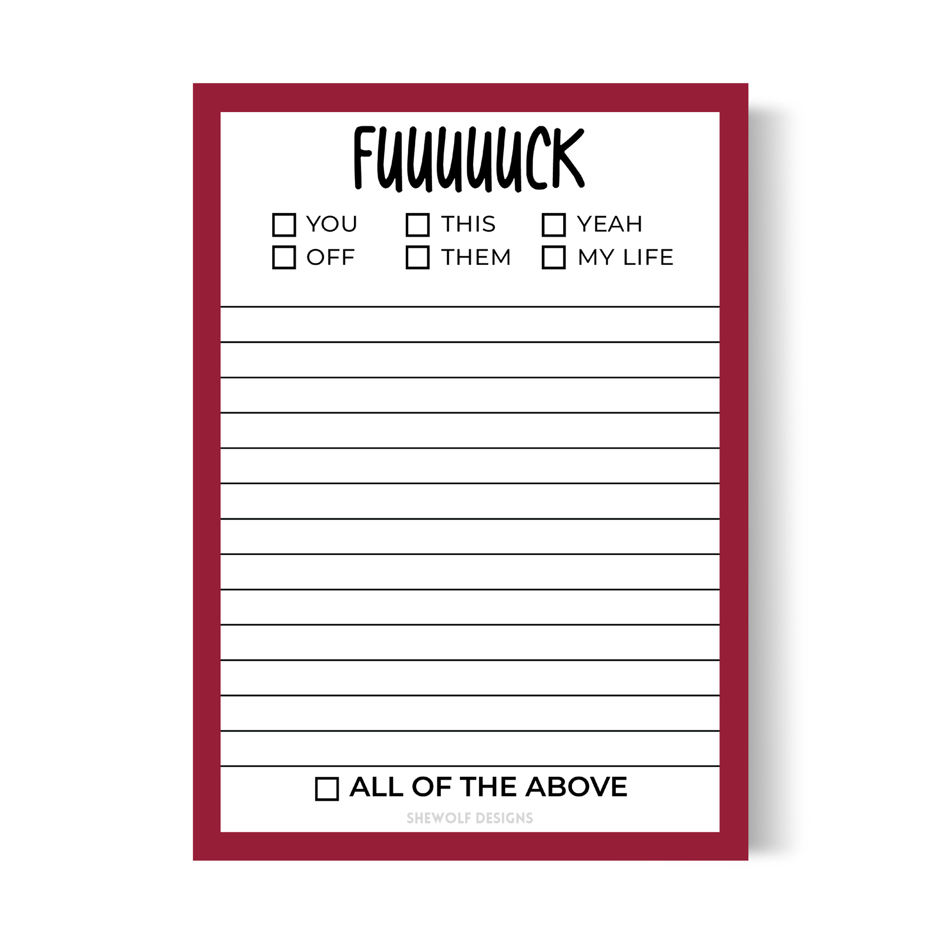 Notepad: Fuuuuck Overwhelmed & Funny To-Do List